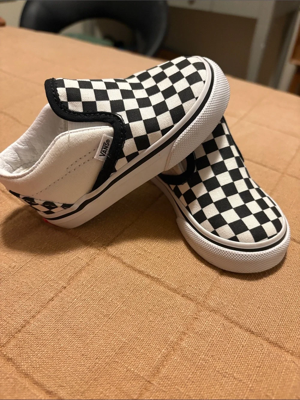 Vans Kids Slip-On Checkerboard Sneakers - Black & White